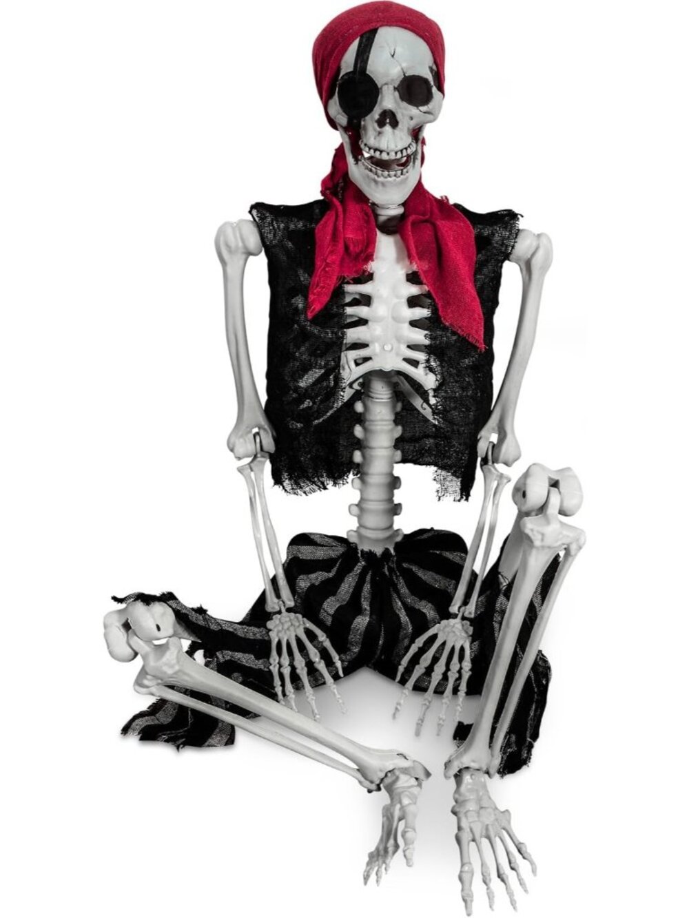 5.4ft Halloween Life Size Pirate Skeleton Realistic Human Full Body Skeleton